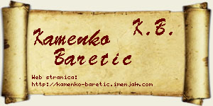 Kamenko Baretić vizit kartica
